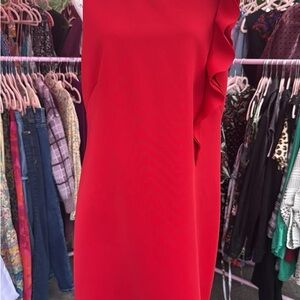 JM Collection One Shoulder Red Dress